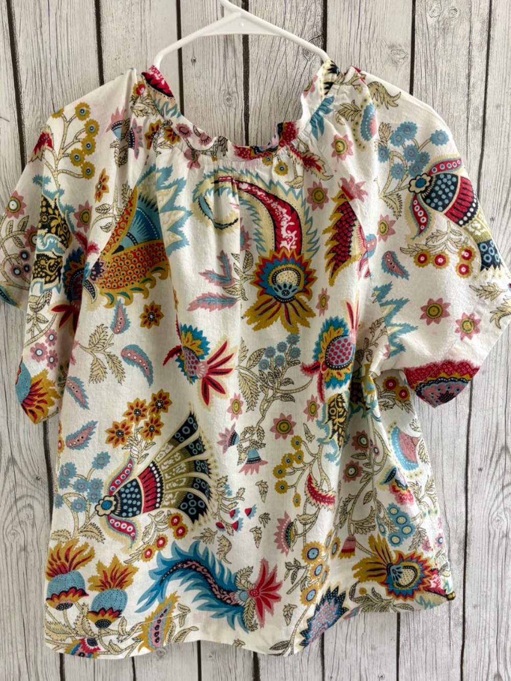 Dylan by True Grit Floral Boho Short Sleeve Blouse - Picture 5 of 5